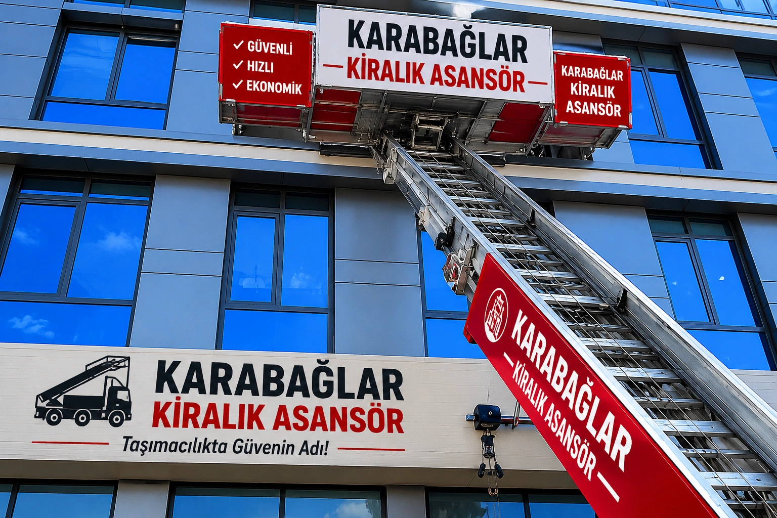 Karabağlar kiralık asansör hizmeti ile dış cephe eşya taşıma sistemi